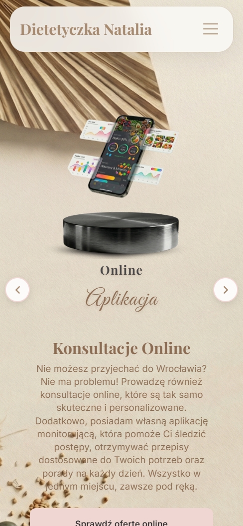 Wizytówka dietetyk na telefonie - widok 3